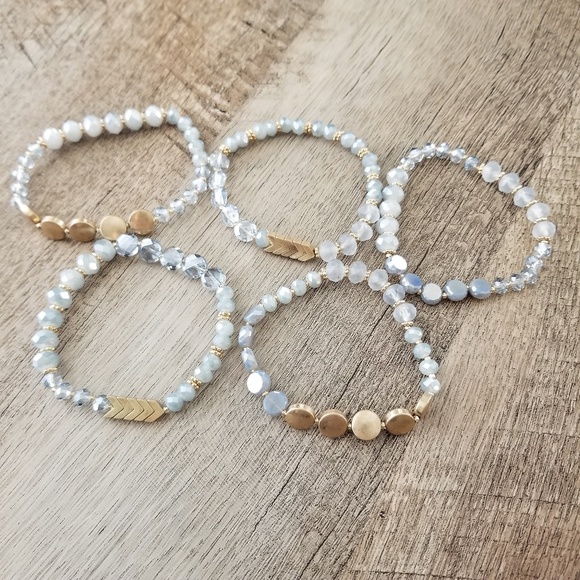 Glass Bead Boho Stretch Bracelet Set - Picture 2 of 2